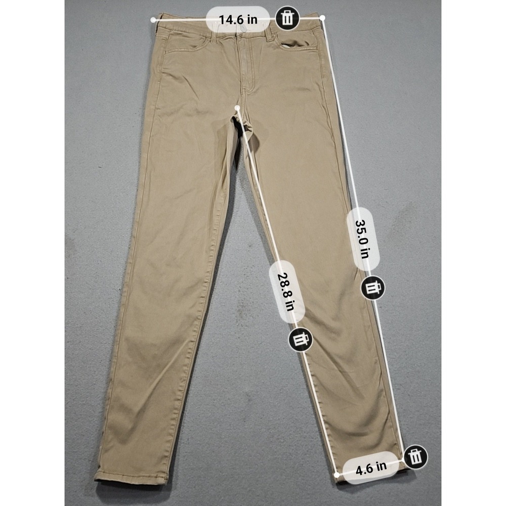 American Eagle Super Hi-Rise Jegging Khaki Tan Skinny Pants Sz 10 Regular - Picture 2 of 10